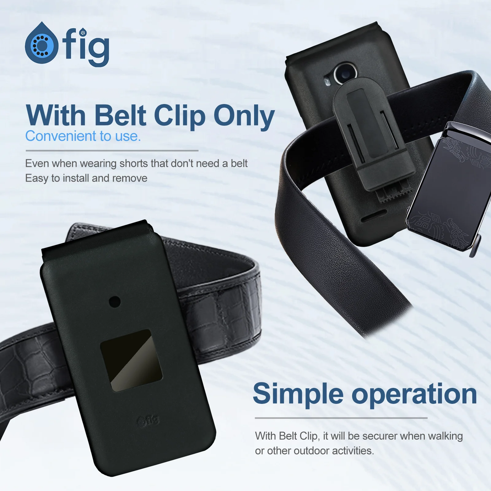 כיסוי עור אמיתי עם קליפס לחגורה